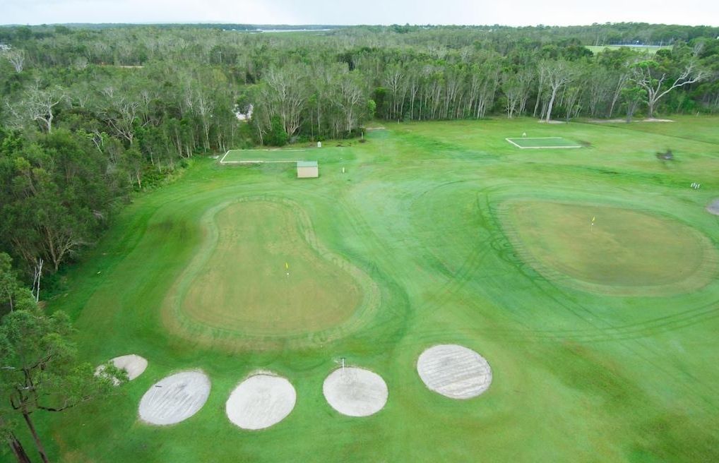 Arial view of Golf tees